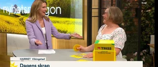 Harriet från Vikingstad vann storvinsten på Triss i Nyhetsmorgon