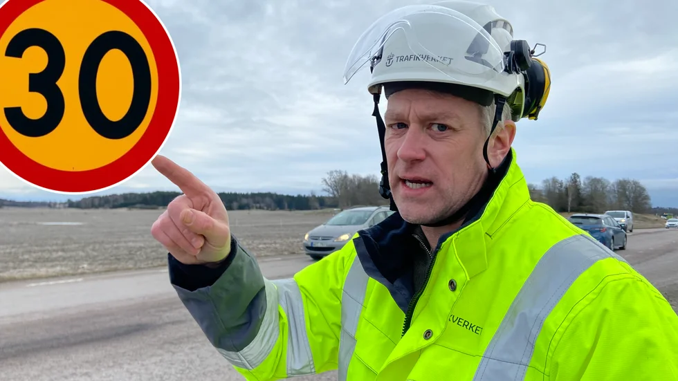 Trafikanterna har svårt att hålla den nya tillfälliga hastigheten vilket sinkar vägbygget. "Våra chaufförer kommer inte ut på vägen", säger projektledare Magnus Persson som kommer att få hjälp av polisen så att hastigheten hålls bättre.