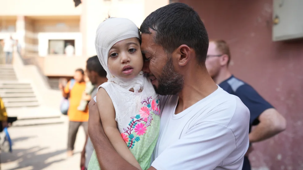 I juni tilläts 19 sjuka och skadade barn att lämna Gaza. Bild från 27 juni.