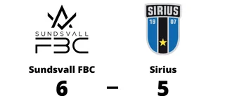Sirius föll med 5-6 mot Sundsvall FBC