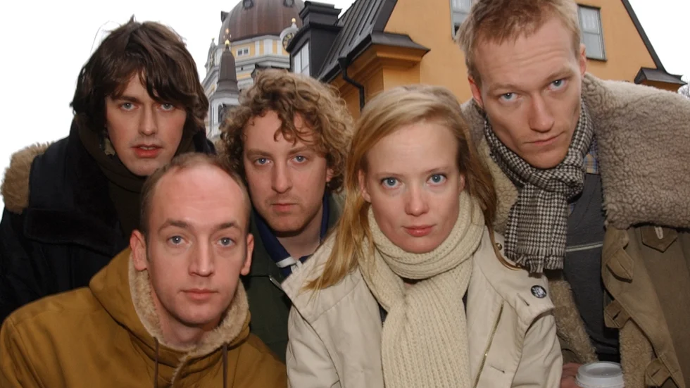 Lina Selleby tillsammans med Martin Aagård, Anders Ericson, Uje Brandelius och Henrik Svensson 2002. Arkivbild.