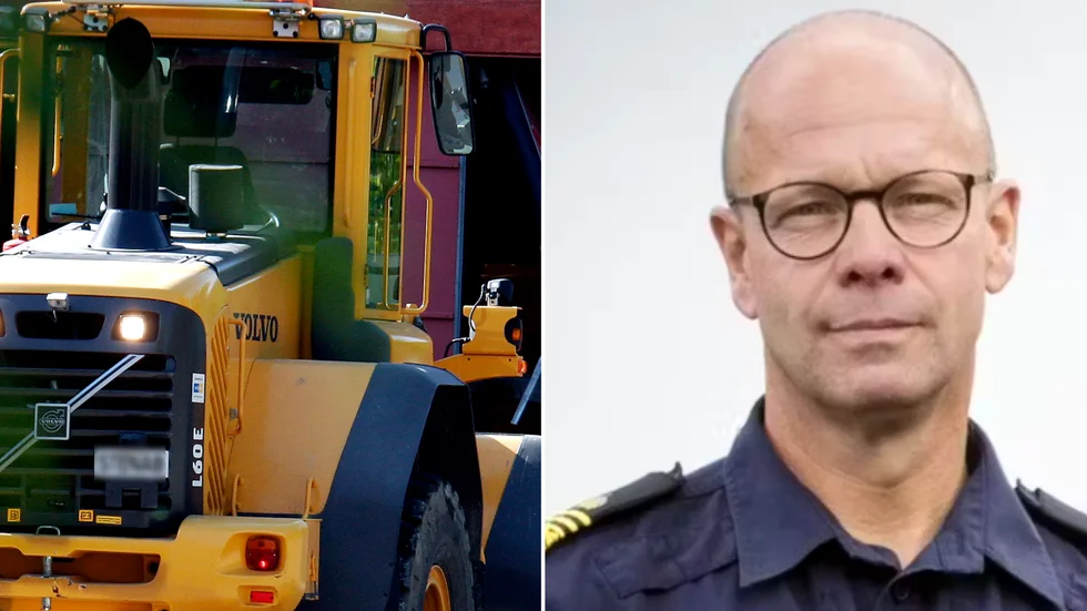 Mannen misstänks för flera brott. Bland annat för att kört hjullastaren i berusat tillstånd, meddelar Mats Bruhn till VK.