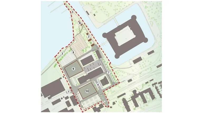 Förslag till vision för hamnområdet: 1 Ny infart till området. 2 Utvecklingsbar yta, båtuppställning flyttas på sikt. 3 Attraktiva ställplatser med god service 4 Tillgängligt och attraktivt gångstråk längs med Vättern 5 Förbättrad logistik och parkeringsmöjligheter vid småbåtshamnen 6 Nya servicefunktioner i hamnen 7 Levande hamn- och kajstråk 8 Öppen yta med plats för evenemang 9 Ny entré till hamnområdet 10 Utvecklingsbar yta med möjlighet för bland annat verksamheter och mobilitetslösningar.