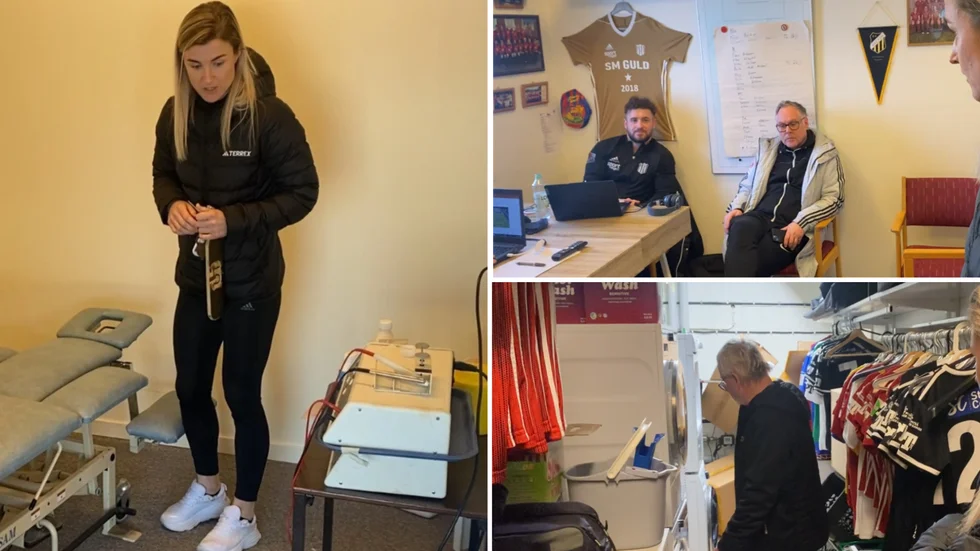 Piteå IF:s klubbchef Emelie Lövgren visar runt i lagets lokaler på LF Arena.