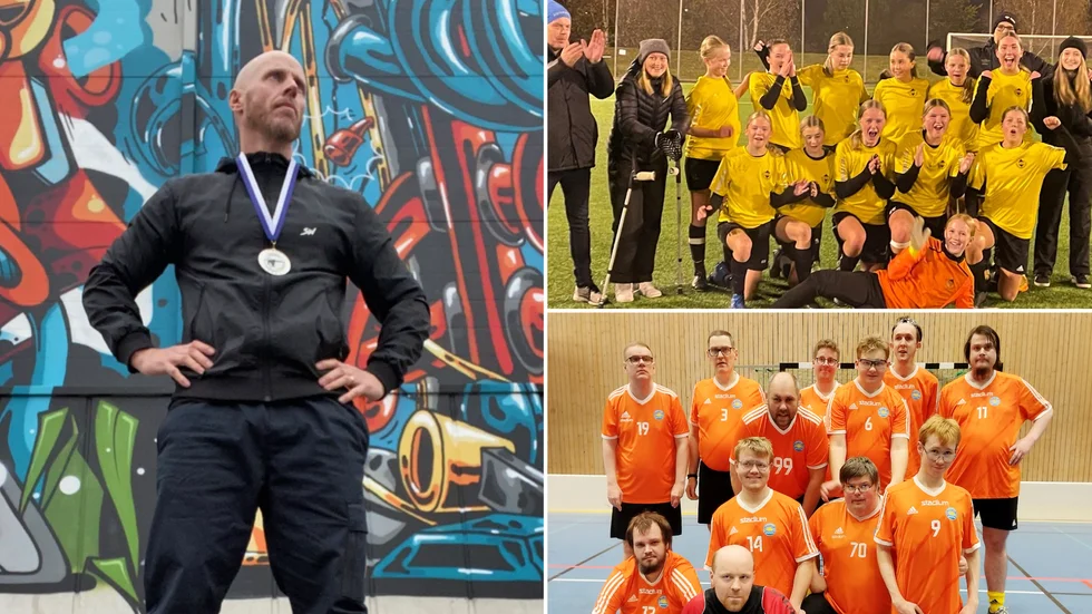 NM-silver för Patrik ”Pallatzius” Johansson, seger i damjun för Kågedalens AIF:s F07 och fyra segrar för Skellefteå Parasportsförening med detta lag: Bakre raden, från vänster: Tobias Grönlund, Lars Lundqvist, Johan Westermark, Erik Karlsson, Robin Jacobsson. Mitten: Robert Adamsson, Casper Bergström. Längst fram: Christoffer Jacobsson, Johan Holmbom, Leif Andersson, Wille Almgren och målvakten Erik Markström.