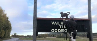 Skulptören om nya skylten: "Det finns ju både rondellhundar och Tjällmoharen"