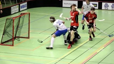 Johan Eklöf jublar efter sitt 4-2 mål. Då såg det bra ut för Wibax.