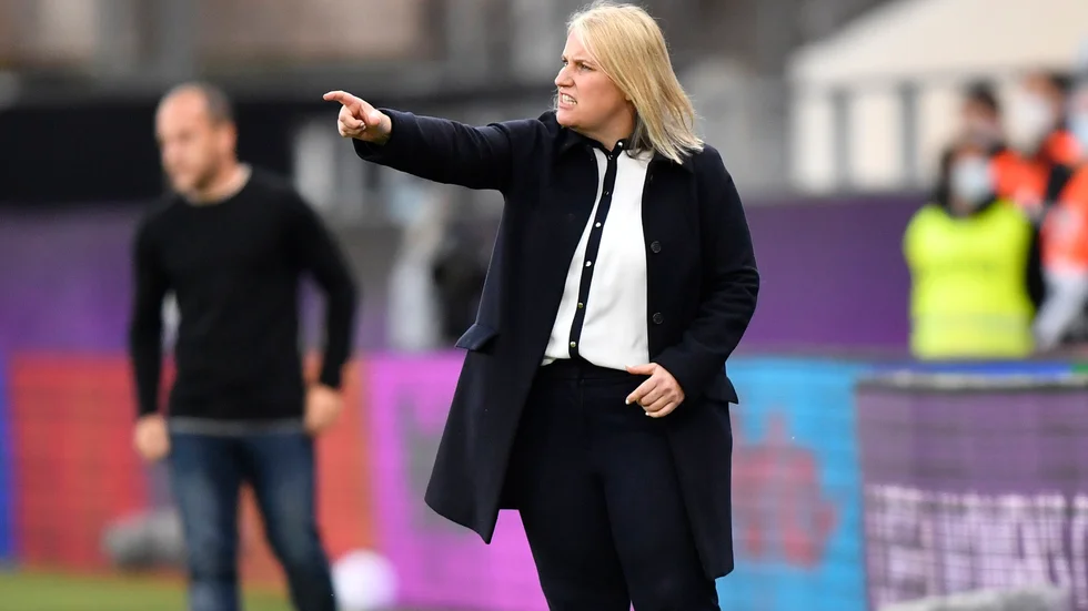 Chelsea-tränaren Emma Hayes nära semifinal i Champions League. Arkivbild.