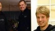 Joel Westerlund packar skoterhjälm och skoterkläder inför resan till USA. I bakgrunden syns pappa Olof och skoterentusiasten Patrik Hermansson som båda kommer att stå på åskådarplats i Duluth.