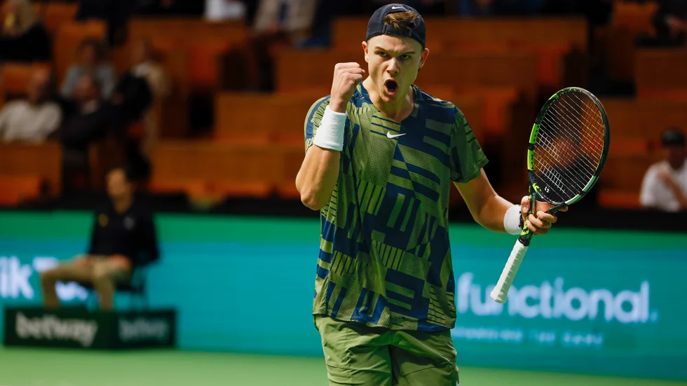 Holger Rune i semifinalen i Stockholm Open.