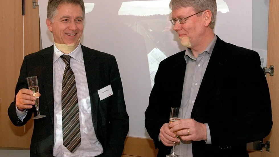 NORRBOTNIABANAN HÄGRAR. Vecturas VD Jan Colliander och kommunalråd Peter Roslund är rörande eniga om att Norrbotniabanan ska byggas.