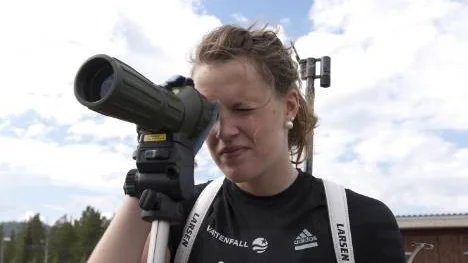 Ingela Andersson, Arvidsjaur och K4 IF, har siktet inställt på OS i Sotji om två år. Svenska Skidskyttelandslaget har bantats, men Ingela får behålla sin plats. (Arkivbild)