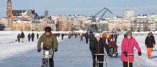 Myllrande folkliv på isen i Luleå