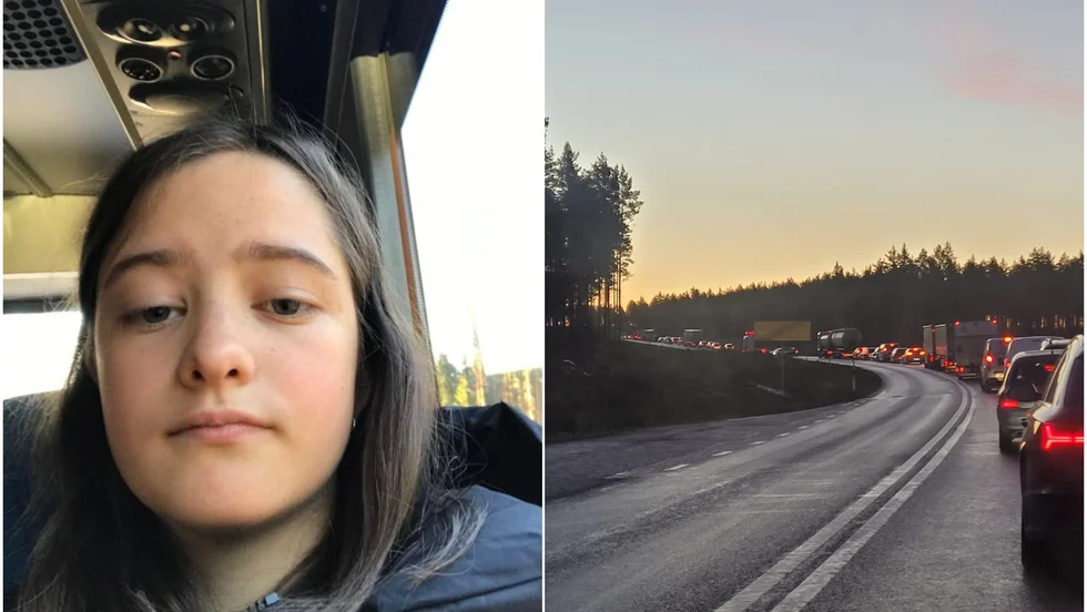 Köerna hann växa sig kilometerlånga efter torsdagsmorgonens trafikolycka på väg 56. Gymnasieeleven Clara Tuohys skolbuss blev stående i timmar.