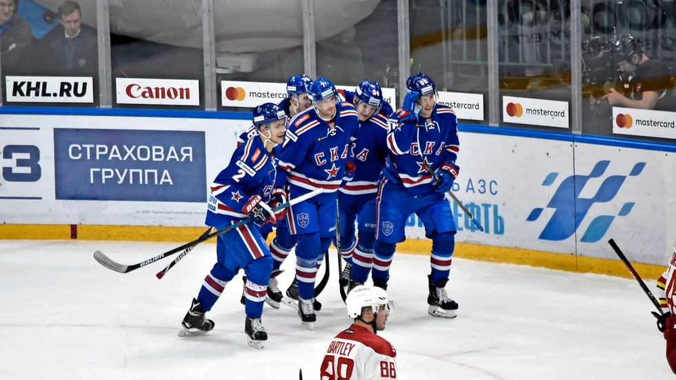David Rundblad gjorde första målet för säsongen när SKA St. Petersburg vann med 8–2. Arkivbild. 