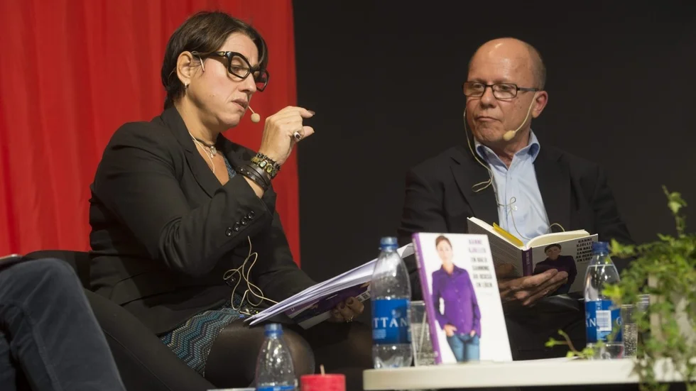 Hanne Kjöller ställde upp till debatt om den kritiserade boken "En halv sanning är också en lögn". Foto: Fredrik Sandberg/Scanpix