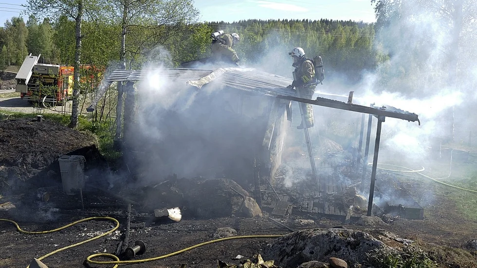 Skellefteå räddningstjänst i arbete. (Foto: Annika Eriksson)
