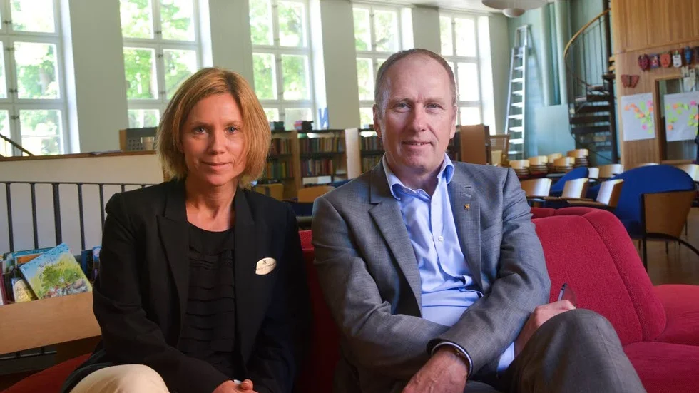Utbildningsdirektör Sofie Lindén, och kommunalråd Olle Johansson, (S).
