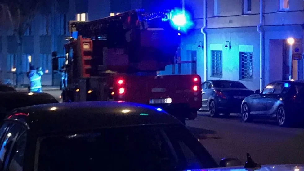 Utryckning till Korsgatan efter explosionen.