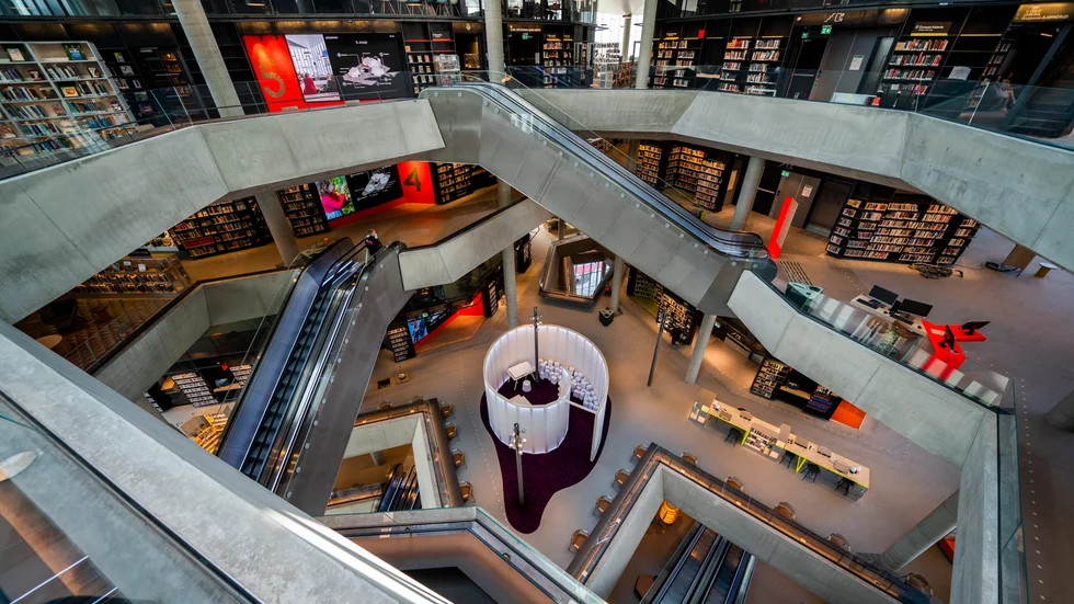 Oslos nya huvudbibliotek, Deichman i Bjørvika, öppnades 18 juni 2020. Arkivbild.