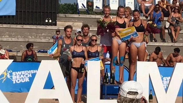 Sofia Andersson, Norsjö Volley, vann Swedish Beach Tour-tävlingen i Kalmar tillsammans med Hanna Hellvig, Lidingö Volley.