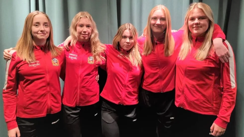 Fem från Piteå IF i länslaget: Tone Norberg, Alva Bergstedt, Felicia Johansson, Felicia Thelin och Cornelia Sundström.
