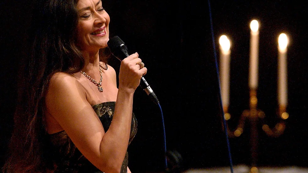 Anna-Lotta Larsson under en konsert i Anderstorpsaulan ett tidigare år. 