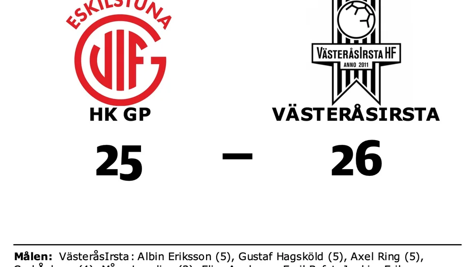 HK GP förlorade mot VästeråsIrsta HK