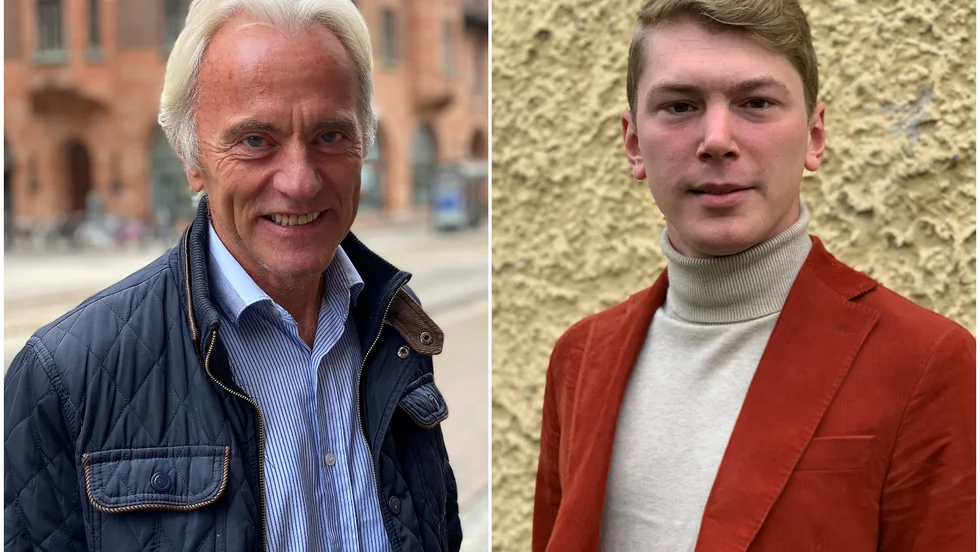 Samhällsplaneringsnämndens ordförande Reidar Svedahl (L) och riksdagsmannen John Weinerhall (M).