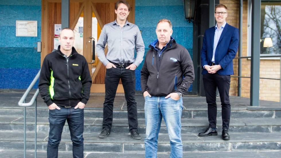 Kvartetten Anders Bergelin, Thomas Widén, Christer Redfors och Jim Lindström gör gemensam sak i satsningen på en padelhall i Vingåker.