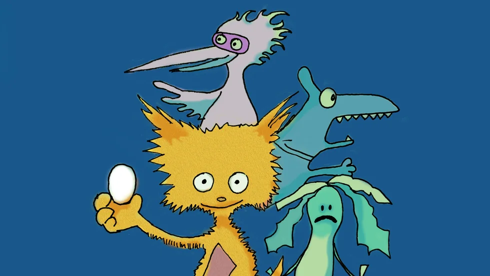 Illustration av "Världen runt Rut", som kommer till Unga Dramaten. Pressbild.