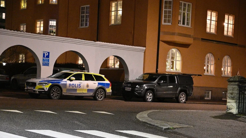 Polisen på plats i Vasastan på onsdagskvällen.
