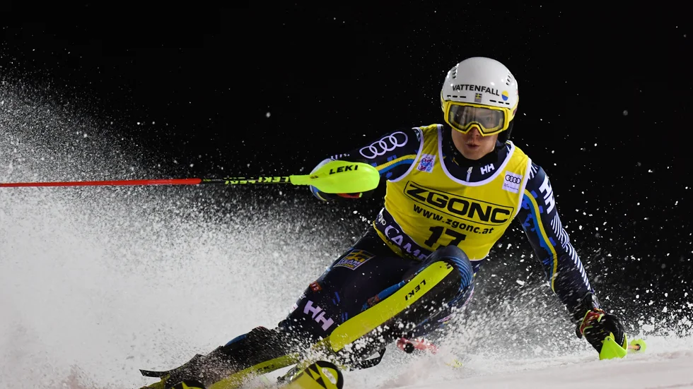 Kristoffer Jakobsen var snabbast av alla i det andra åket av Madonna di Campiglios världscupslalom.