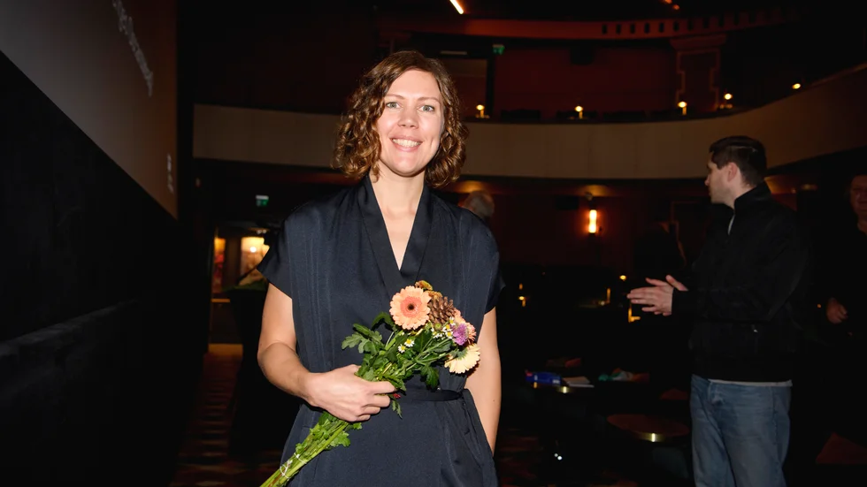 Amanda Kernells "Charter" tippas bli Guldbaggenominerad i dag. Här syns hon efter att filmen valts ut som Sveriges Oscarsbidrag. Arkivbild.