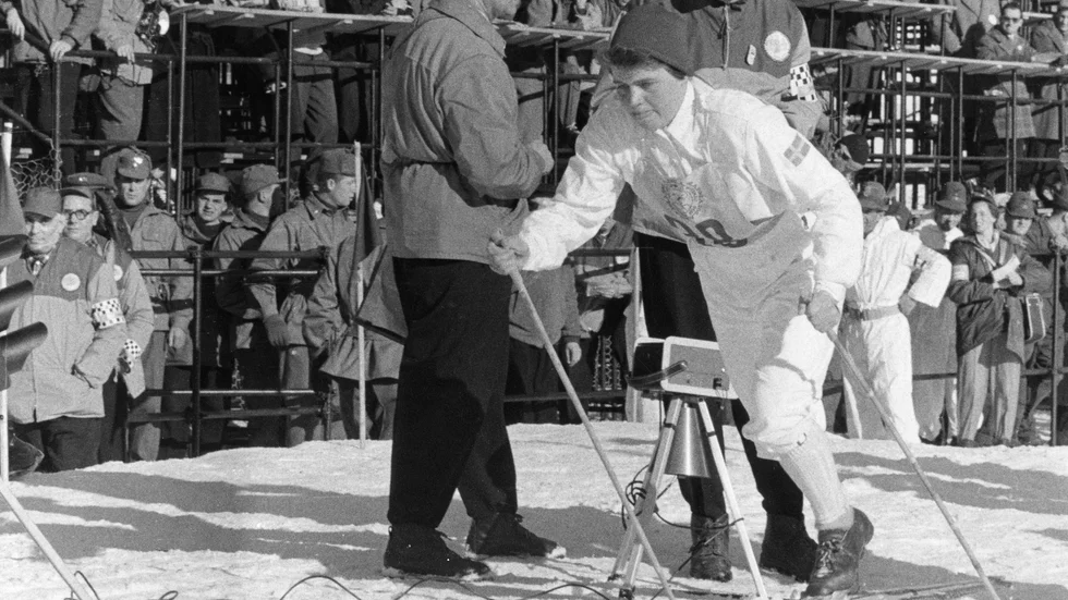 Sonja Edström tog OS-brons i Cortina d'Ampezzo 1956. Arkivbild.