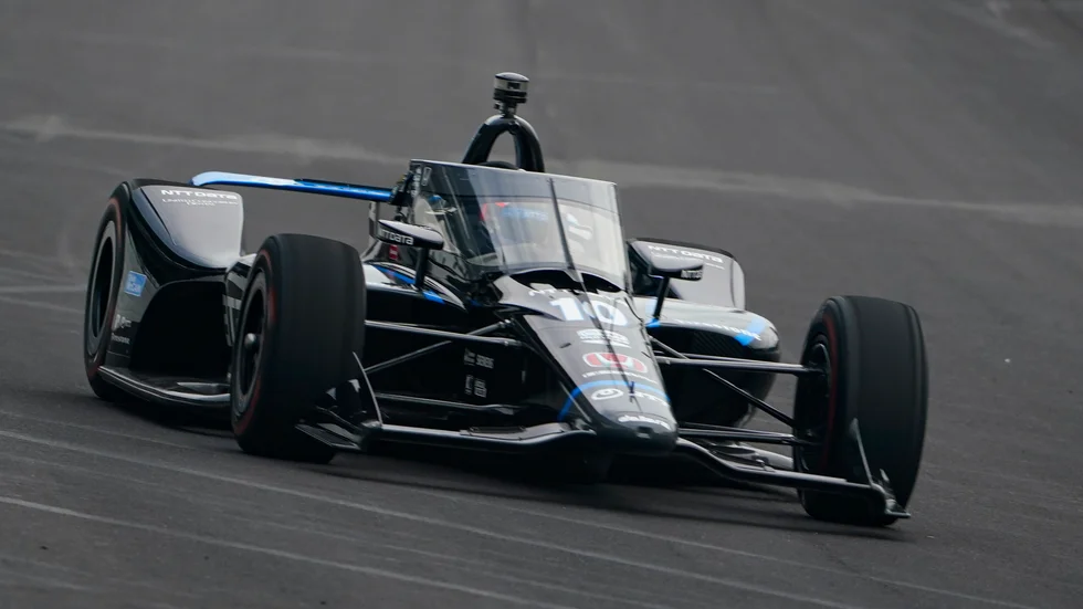 Felix Rosenqvist på Indianapolis Motor Speedway i Indianapolis, den 12 augusti.