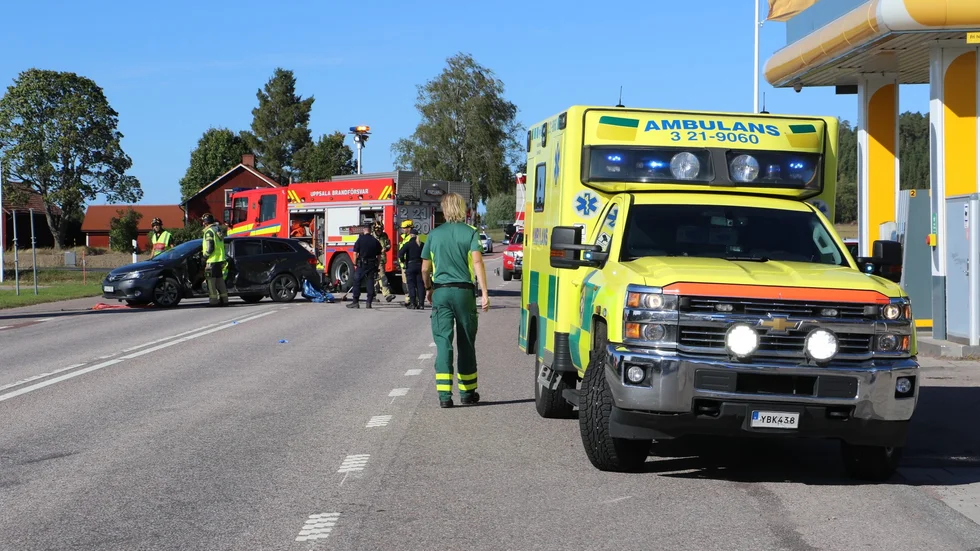 Trafikolyckan vid väg 600 på lördagseftermiddagen.