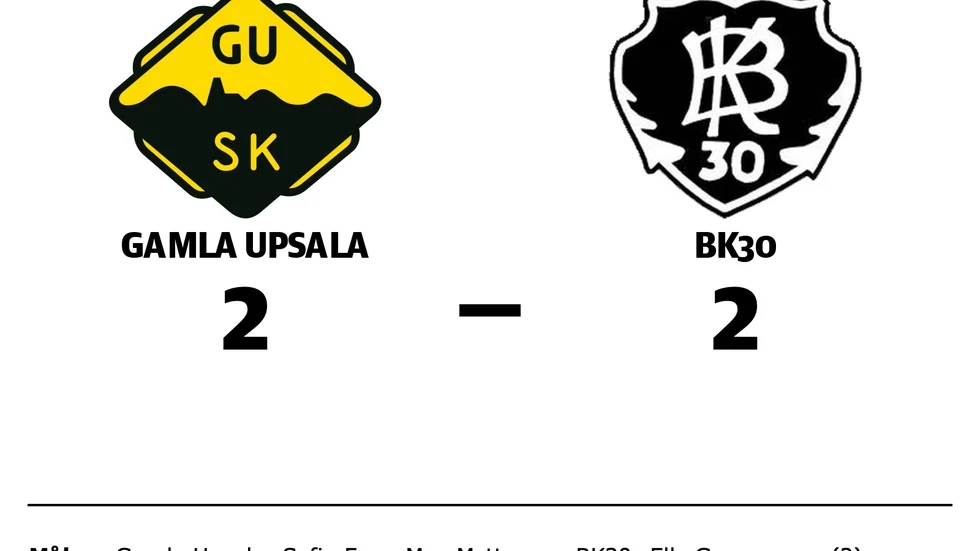 Gamla Upsala spelade lika mot BK30