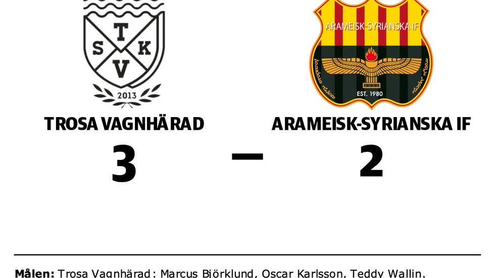 Trosa-Vagnhärad SK vann mot Arameisk-Syrianska IF