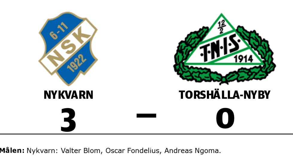 Nykvarns SK vann mot Torshälla-Nyby IS