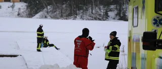 Larm om drunkning – person genom isen