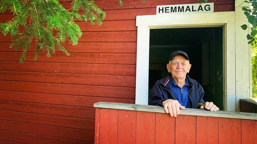 95-årige Bengt Rahm hemma på Brände IP.