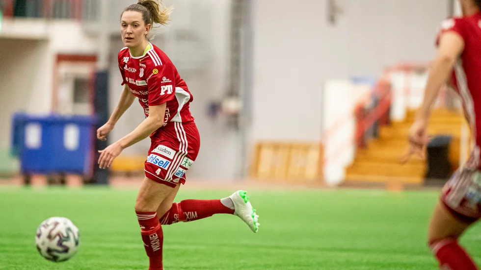 Jennie Nordin nickade in segermålet när Piteå vann träningsmatchen mot Sundsvall, 1-0.