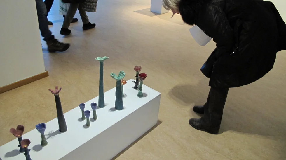 Utställningen "När och fjärran" med Bengt Frank och Pia Schmaltz, Bodens konstgille i Galleri Enter, november 2014.