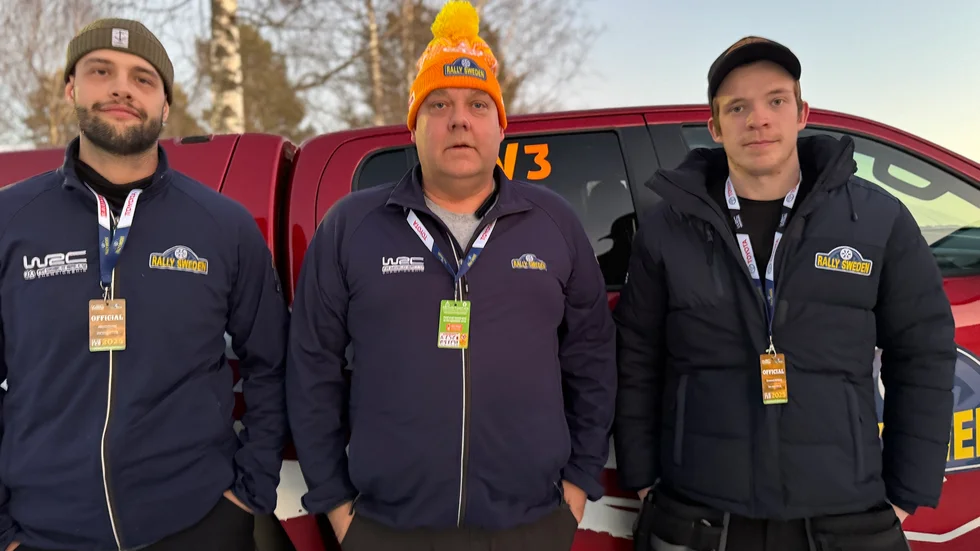 Joacim Säfström, Rolf Nilsson och Emanuel Rådberg har jobbat hårt med sträckan i Andersvattnet.