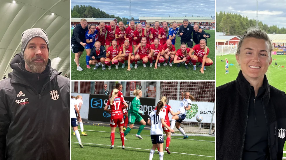 Peter Bergman, tränare i Piteå IF F19. Emelie Lövgren, klubbchef i Piteå IF DFF.