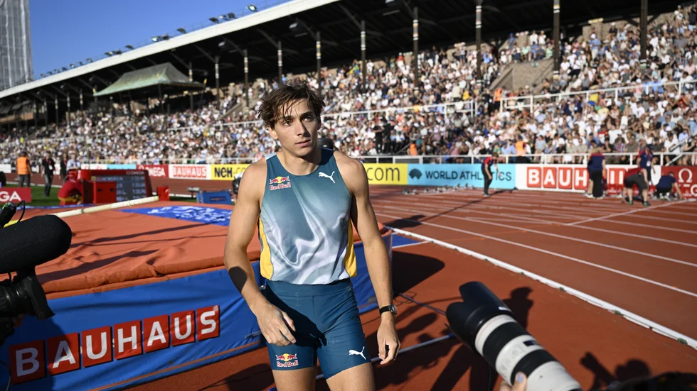 Armand Duplantis vid förra årets tävling på Stadion. Arkivbild.