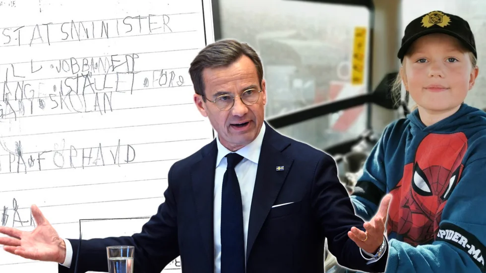 Ida Bäckström från Lövånger bestämde sig för att kontakta Ulf Kristersson (M) med sin önskan om att få jobba med "sin Mange" istället för att gå i skolan. Bilden är ett montage.