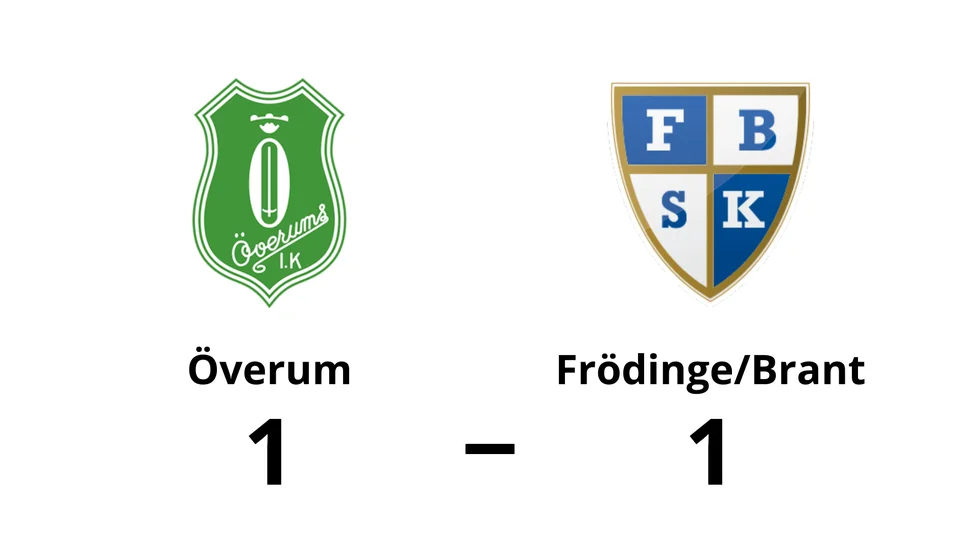 Överums IK spelade lika mot Frödinge/ Brant SK
