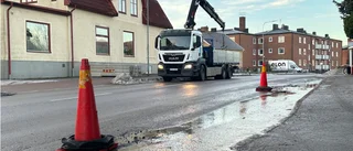 Vattenläcka i centrala Motala åtgärdad